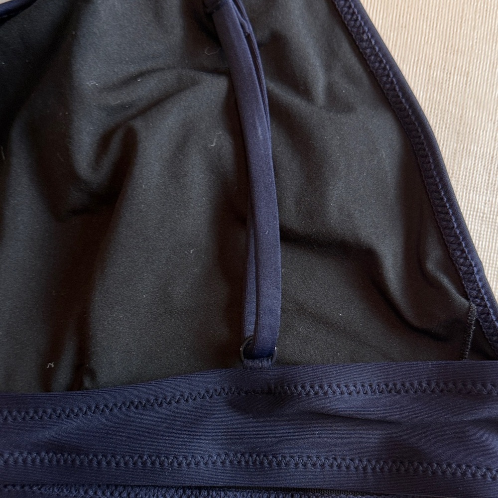 J Crew Navy Triangle Adjustable Straps Swim Bikini Top Size XXL - Picture 6 of 9